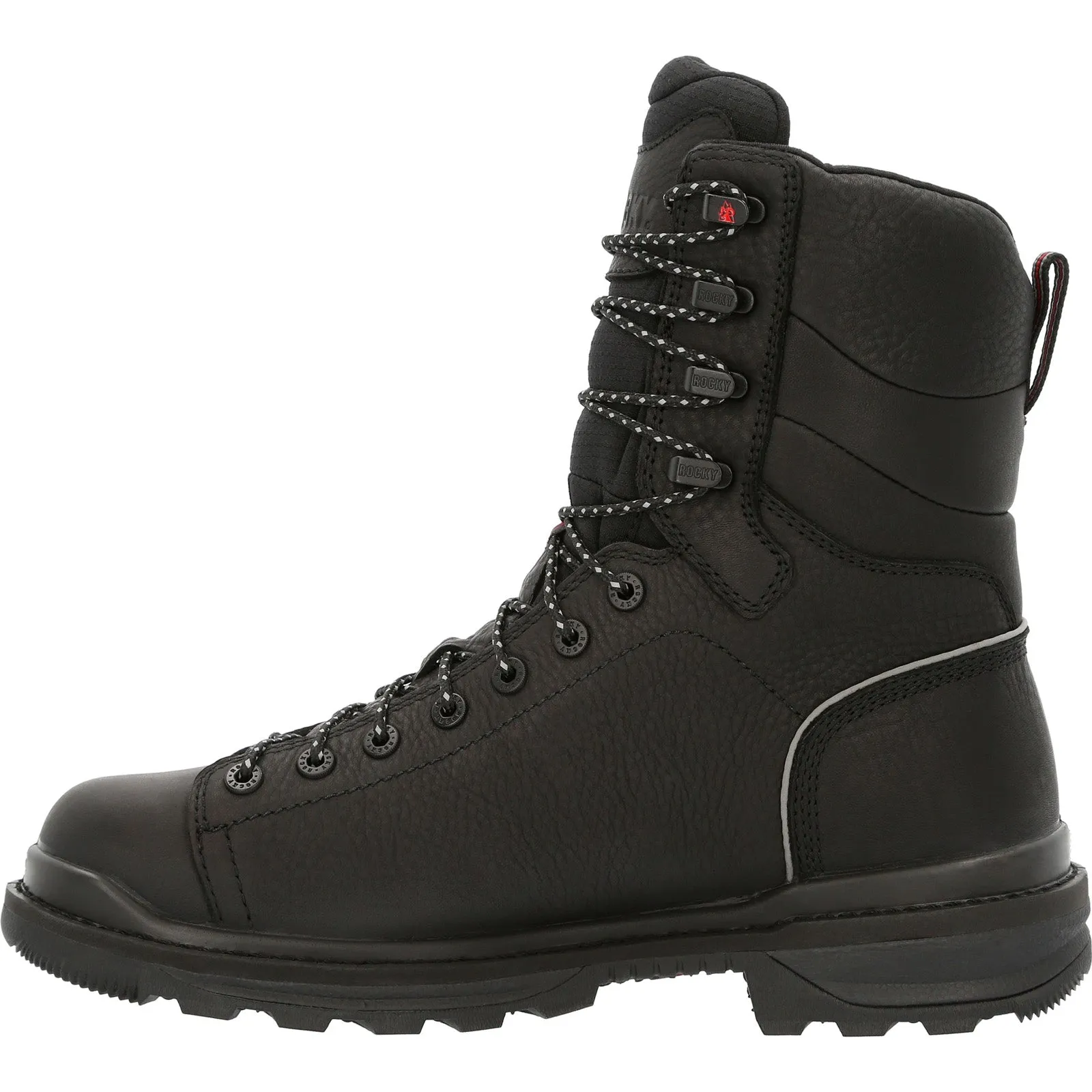 Rocky Rams Horn Lace To Toe Waterproof Mens Black Wide Work & Safety Boots