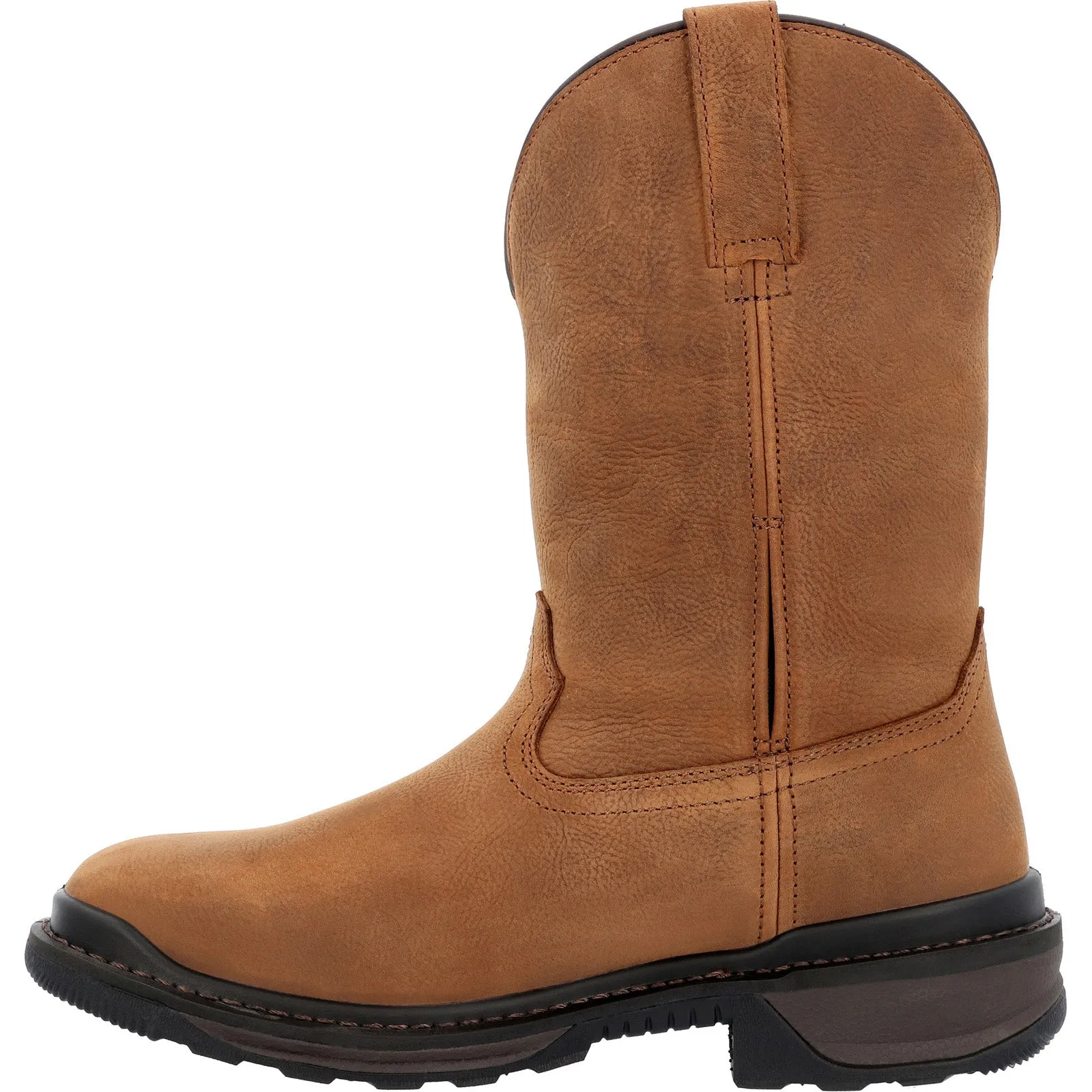 Rocky Rams Horn Waterproof Pull On RKW0395 Mens Brown Wide Leather Work Boots