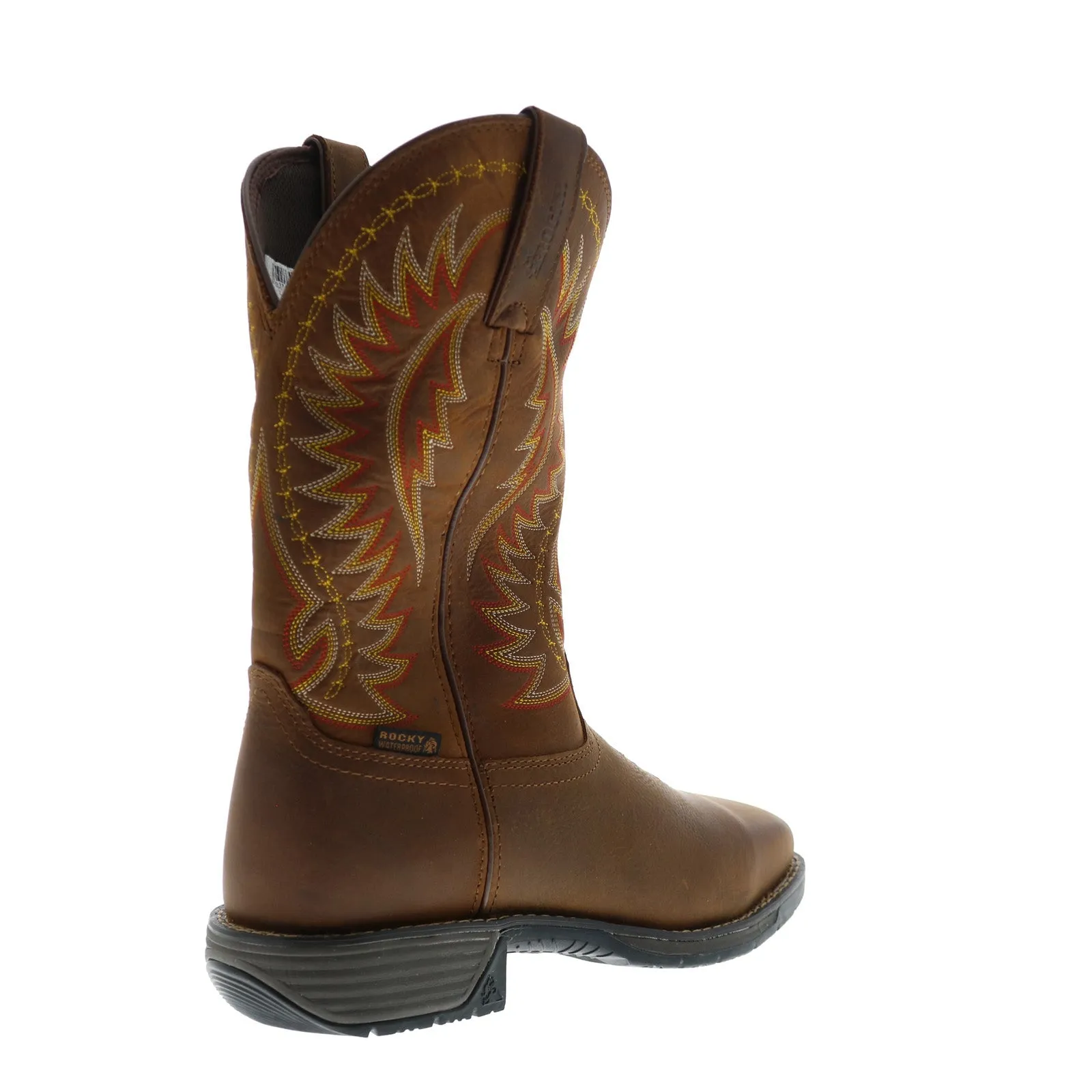 Rocky Rugged Trail Steel Toe Waterproof Mens Brown Wide Cowboy Western Boots