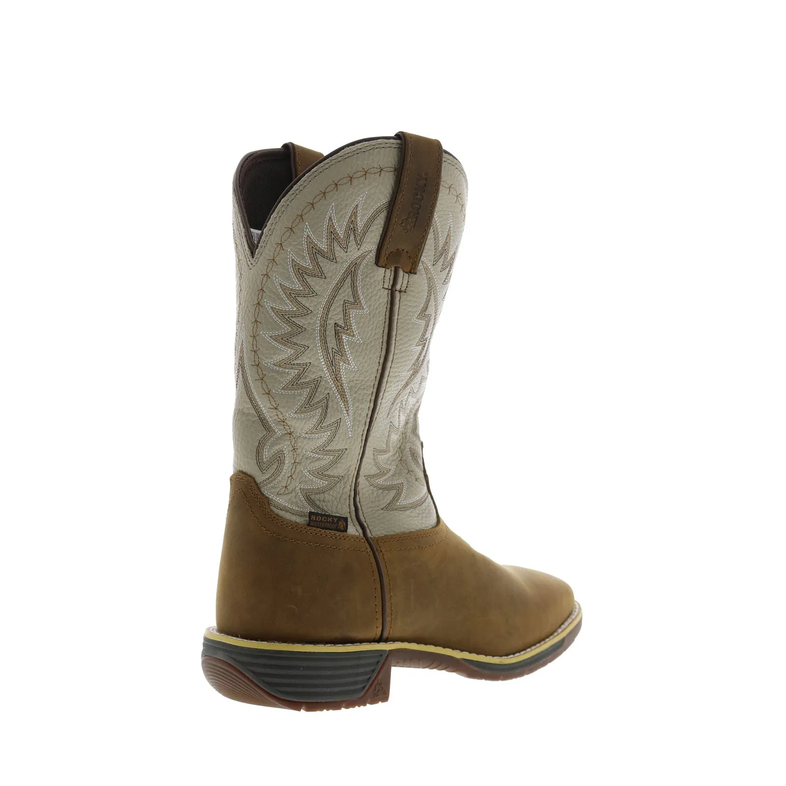 Rocky Rugged Trail Waterproof RKW0366 Mens Brown Wide Cowboy Western Boots