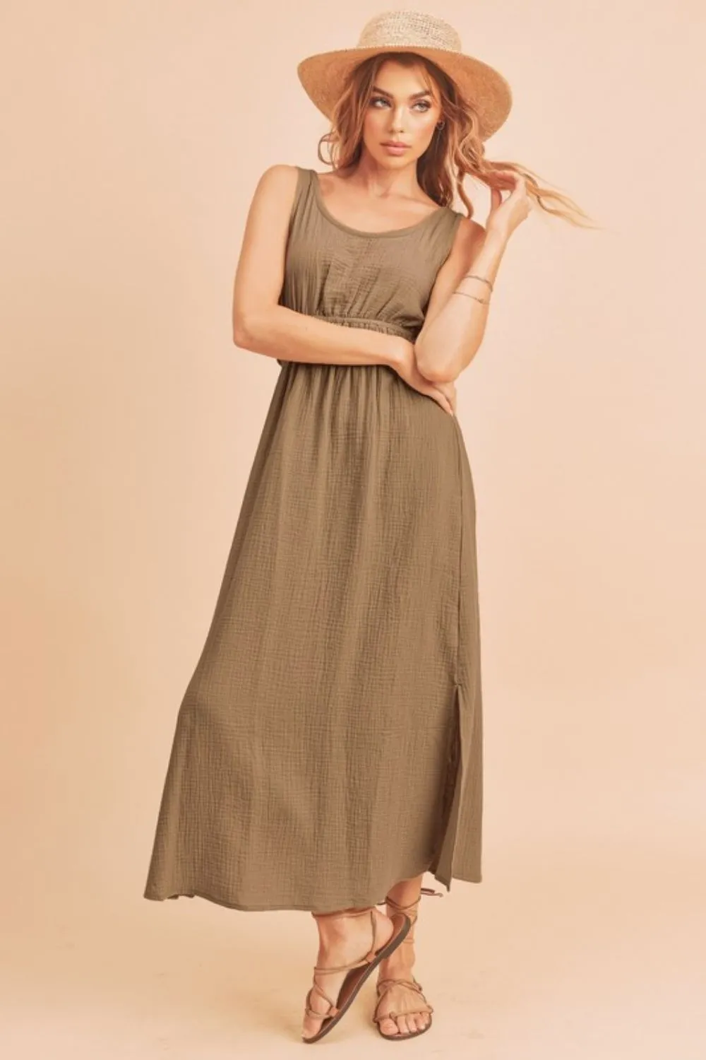Round Neck Sleeveless Tank Dress