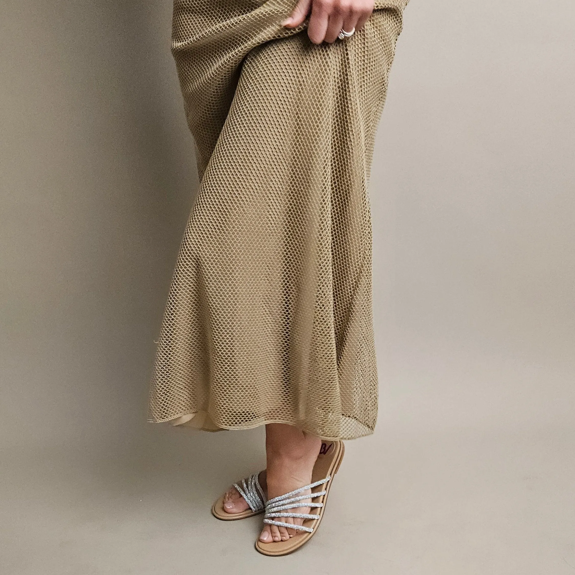 Safari Khaki Net Dress