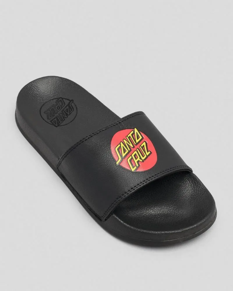 Santa Cruz Youth Sandals Youth Classic Dot Slides - Black