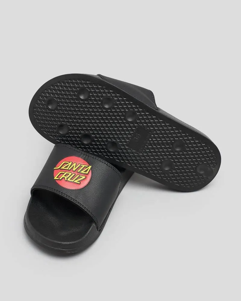Santa Cruz Youth Sandals Youth Classic Dot Slides - Black
