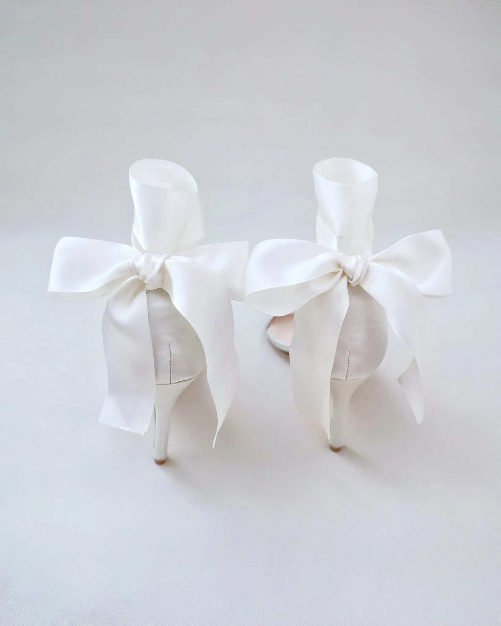 Satin High Heel Wedding Sandals with Wrapped Ankle Tie