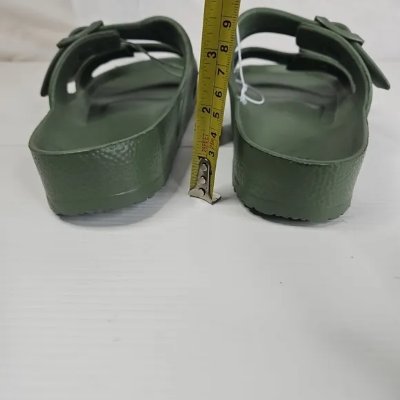 Shade &amp; Shore Men's Sandals Casual  Foam Slip On Green Buckle Strap Size 7