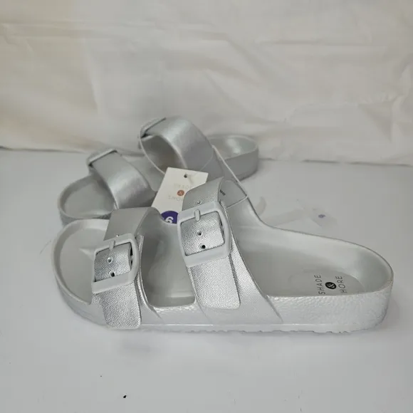 Shade &amp; Shore Men's Sandals Casual  Foam Slip On Green Buckle Strap Size 7