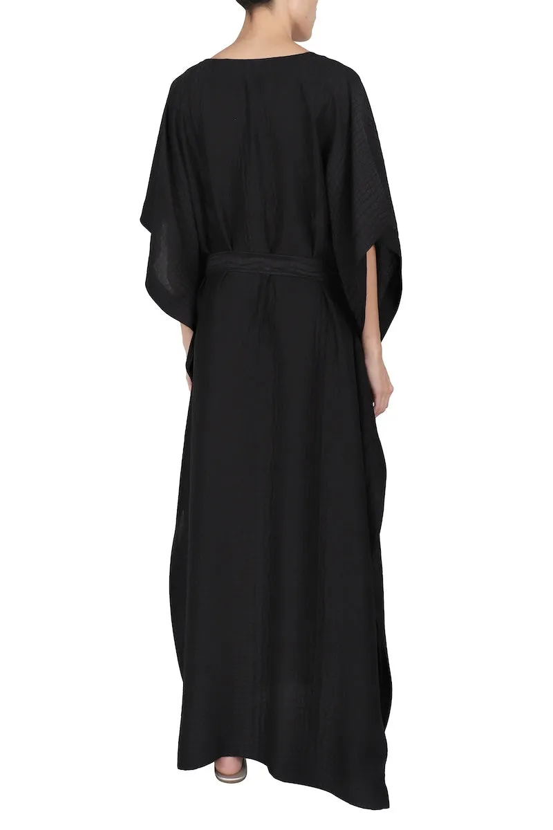 Silk Croco Boubou Caftan with Belt