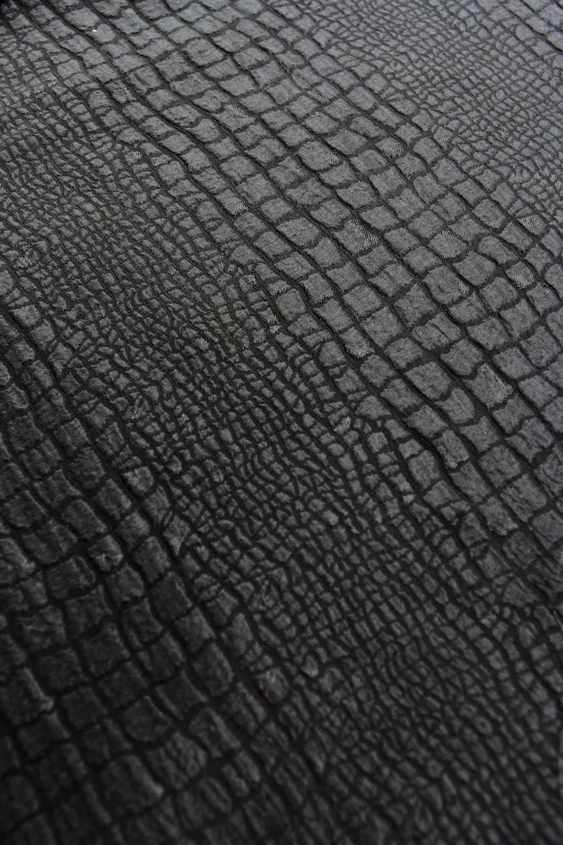 Silk Croco Boubou Caftan with Belt