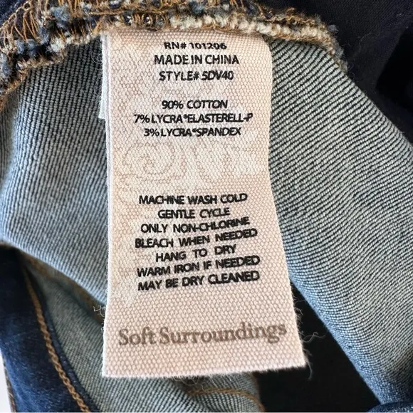 Soft Surroundings Flare Jeans Dark Blue Denim