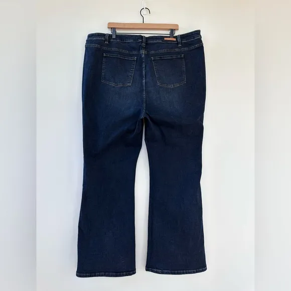 Soft Surroundings Flare Jeans Dark Blue Denim