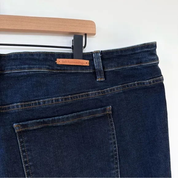 Soft Surroundings Flare Jeans Dark Blue Denim