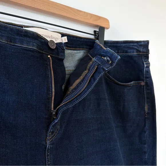 Soft Surroundings Flare Jeans Dark Blue Denim