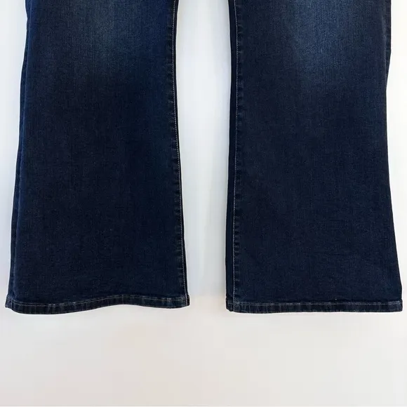 Soft Surroundings Flare Jeans Dark Blue Denim
