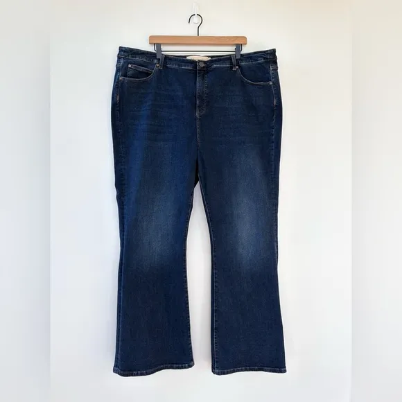 Soft Surroundings Flare Jeans Dark Blue Denim