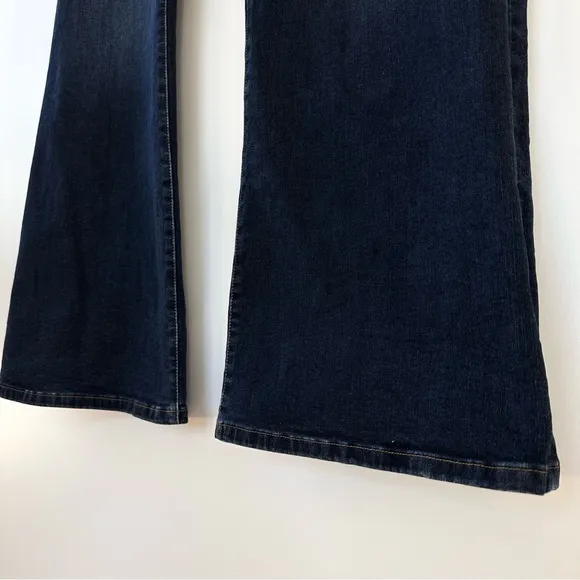Soft Surroundings Flare Jeans Dark Blue Denim