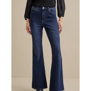 Soft Surroundings Flare Jeans Dark Blue Denim