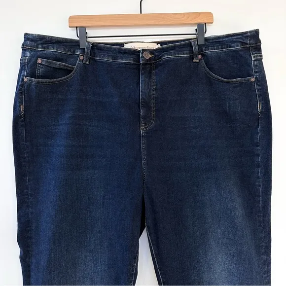 Soft Surroundings Flare Jeans Dark Blue Denim