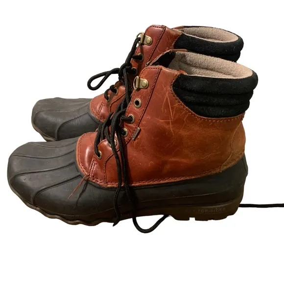 Sperry brown leather duck boots outdoor shoes men's size 8.5 waterproof shoes