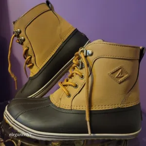Sperry Little Boy's Bowline Tan   Duck Boots Sz: 3M