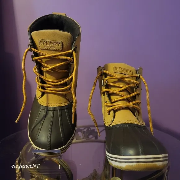 Sperry Little Boy's Bowline Tan   Duck Boots Sz: 3M