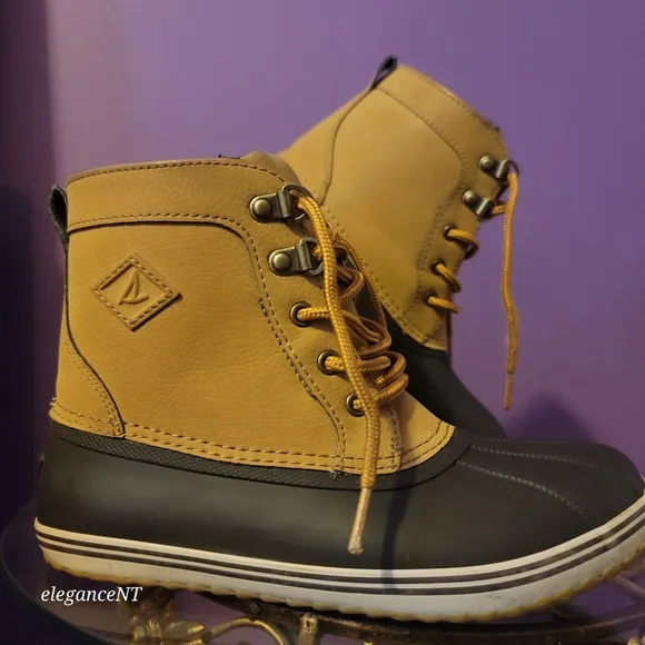 Sperry Little Boy's Bowline Tan   Duck Boots Sz: 3M