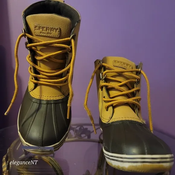 Sperry Little Boy's Bowline Tan   Duck Boots Sz: 3M