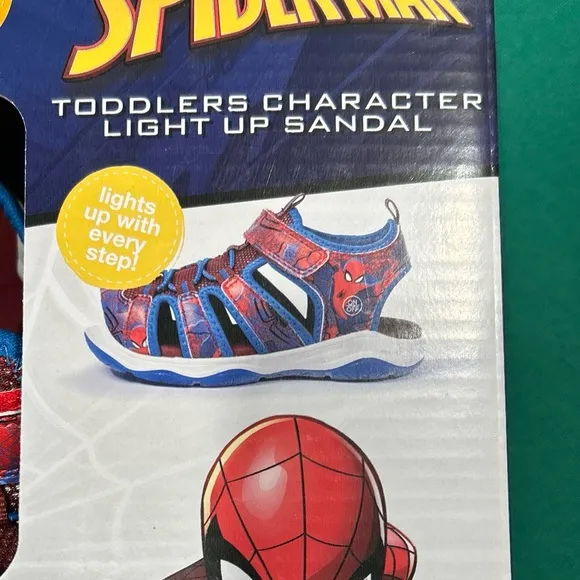 Spiderman Light Up Velcro Sneaker Sandals Toddler 9 new in box summer marvel.  K