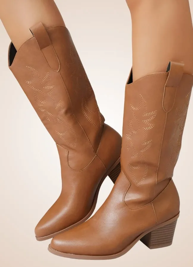 Steampunk Leather Cowboy Boots