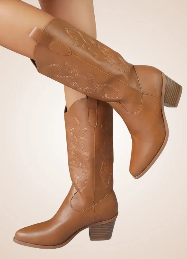 Steampunk Leather Cowboy Boots