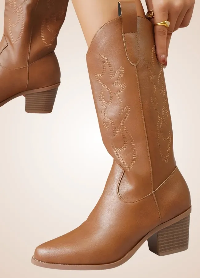 Steampunk Leather Cowboy Boots
