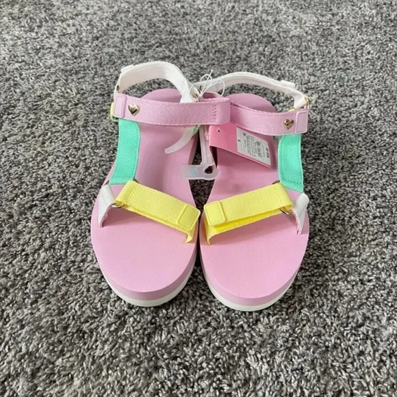 Stoney Clover Lane Pink and Yellow Sandals with Smooth Straps