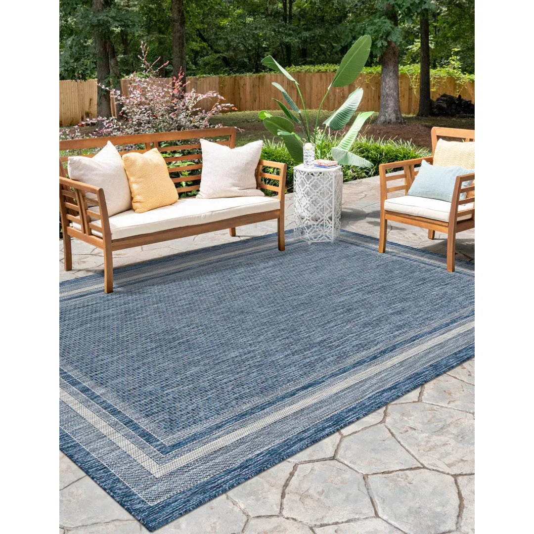 Swanee Blue Indoor / Outdoor Area Rug Arlmont & Co. Rug Size: Rectangle 3'3" x 5'3"