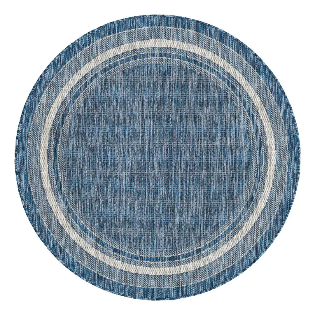 Swanee Blue Indoor / Outdoor Area Rug Arlmont & Co. Rug Size: Round 5'