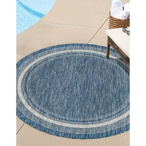 Swanee Blue Indoor / Outdoor Area Rug Arlmont & Co. Rug Size: Round 5'