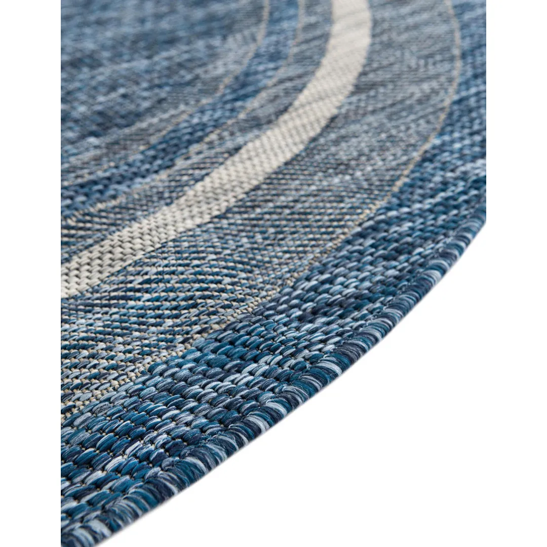 Swanee Blue Indoor / Outdoor Area Rug Arlmont & Co. Rug Size: Round 5'