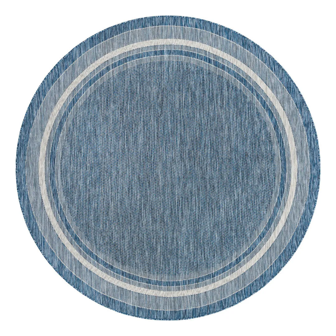 Swanee Blue Indoor / Outdoor Area Rug Arlmont & Co. Rug Size: Round 7'10"