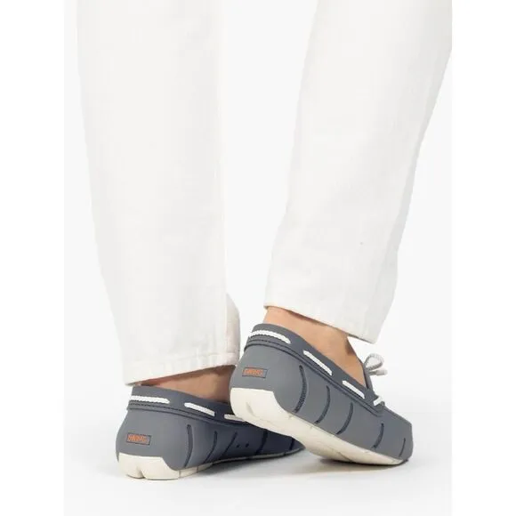 SWIMS Men's Grey Braided Lace Lux Washable BoatLoafers Size 11