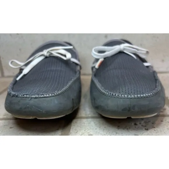 SWIMS Men's Grey Braided Lace Lux Washable BoatLoafers Size 11
