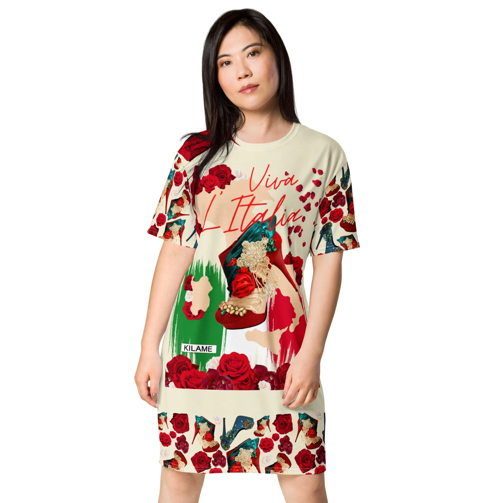 T-shirt dress 'Tricolore Italiano'