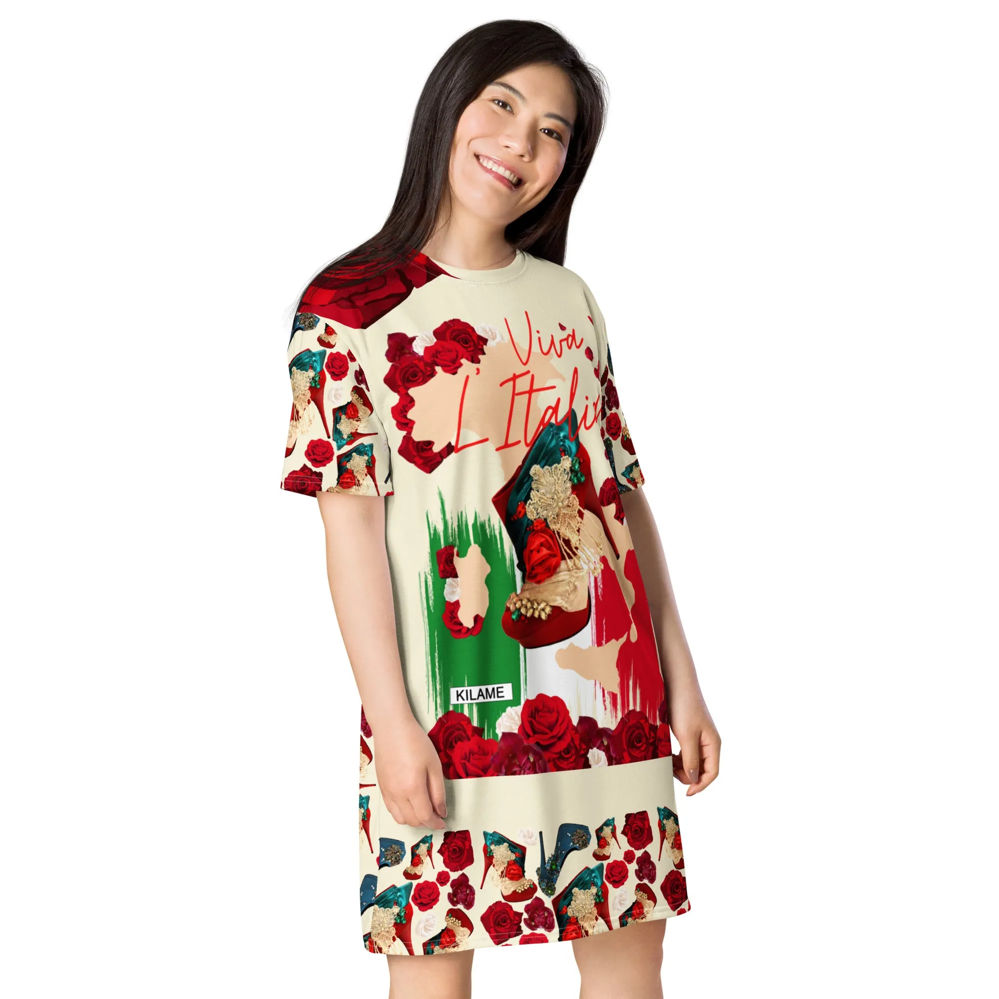 T-shirt dress 'Tricolore Italiano'
