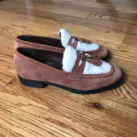 Talbots CASSIDY SHERPA LOAFERS Tan NWOT