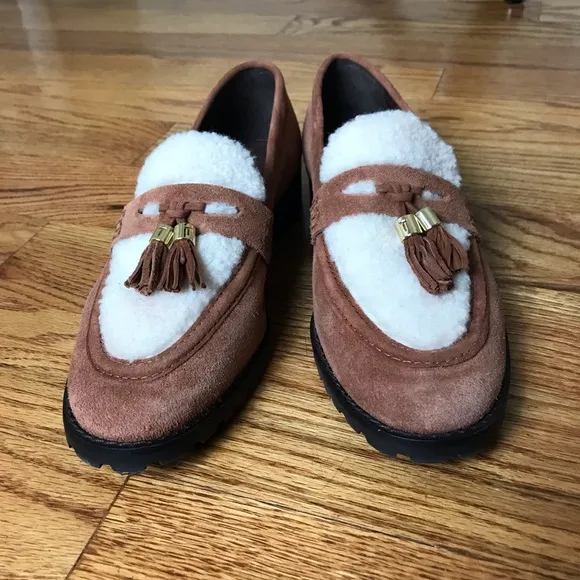 Talbots CASSIDY SHERPA LOAFERS Tan NWOT