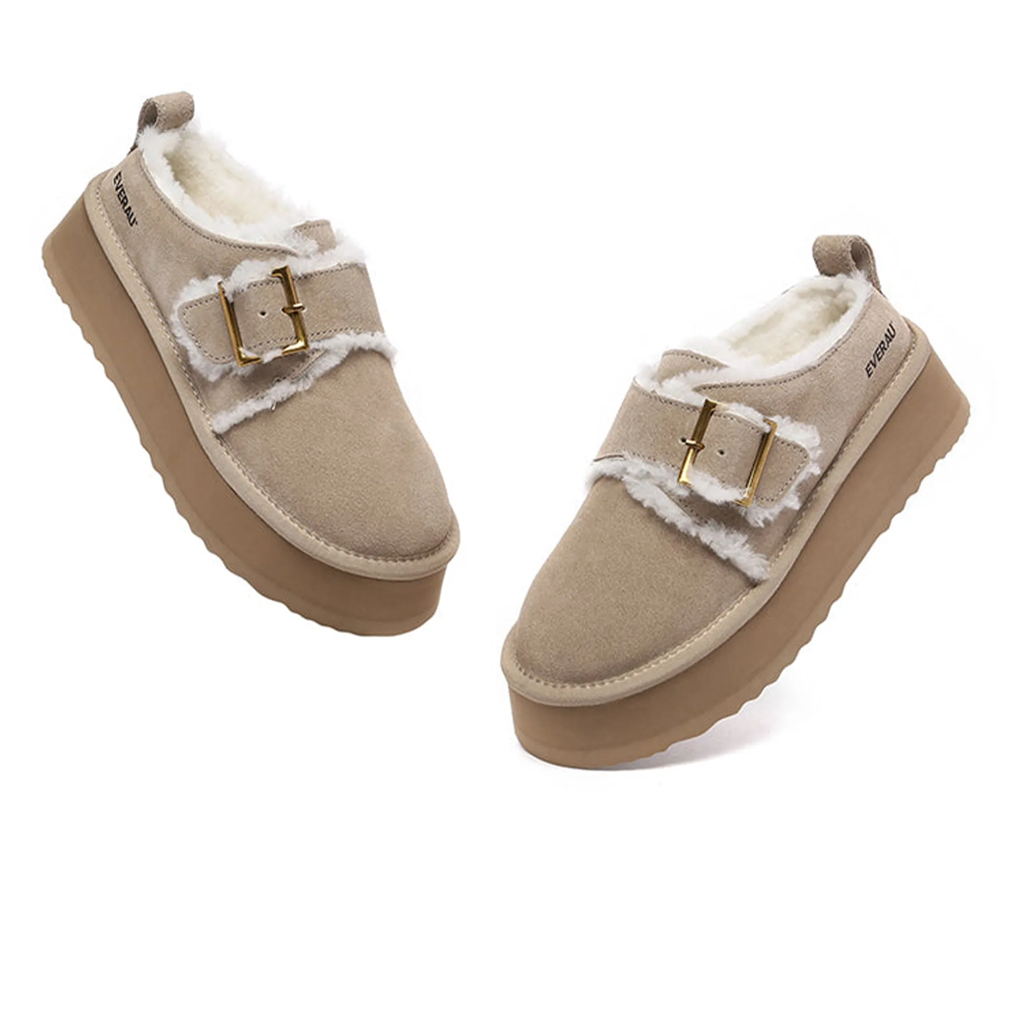 Tass Buckle Platform Slippers