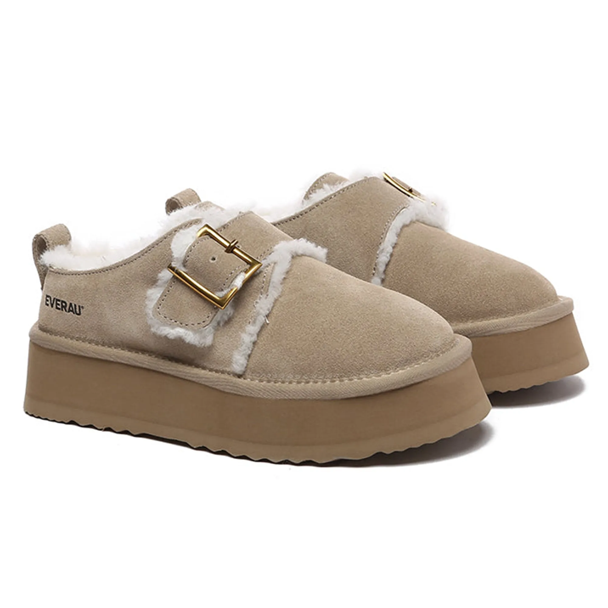 Tass Buckle Platform Slippers