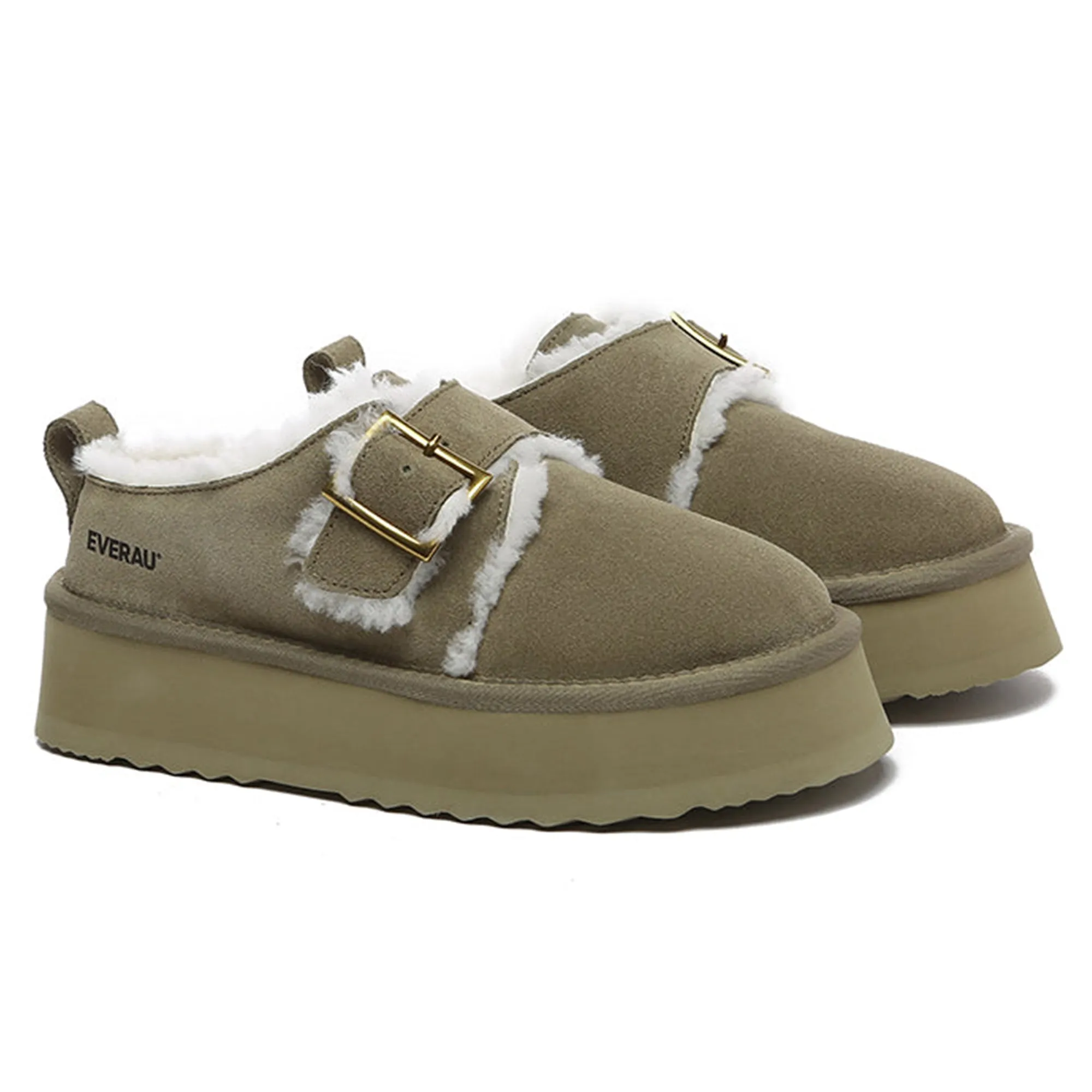 Tass Buckle Platform Slippers