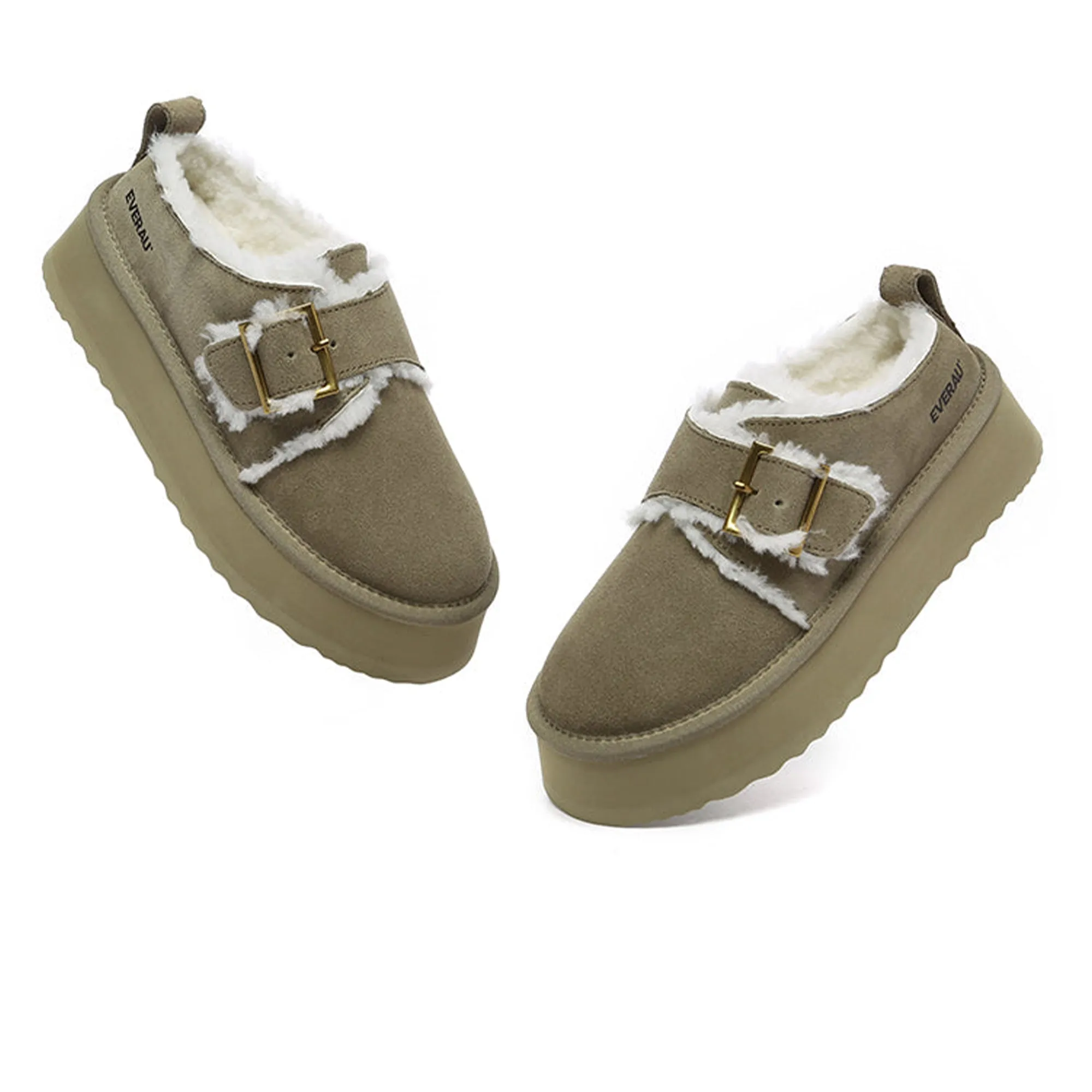 Tass Buckle Platform Slippers