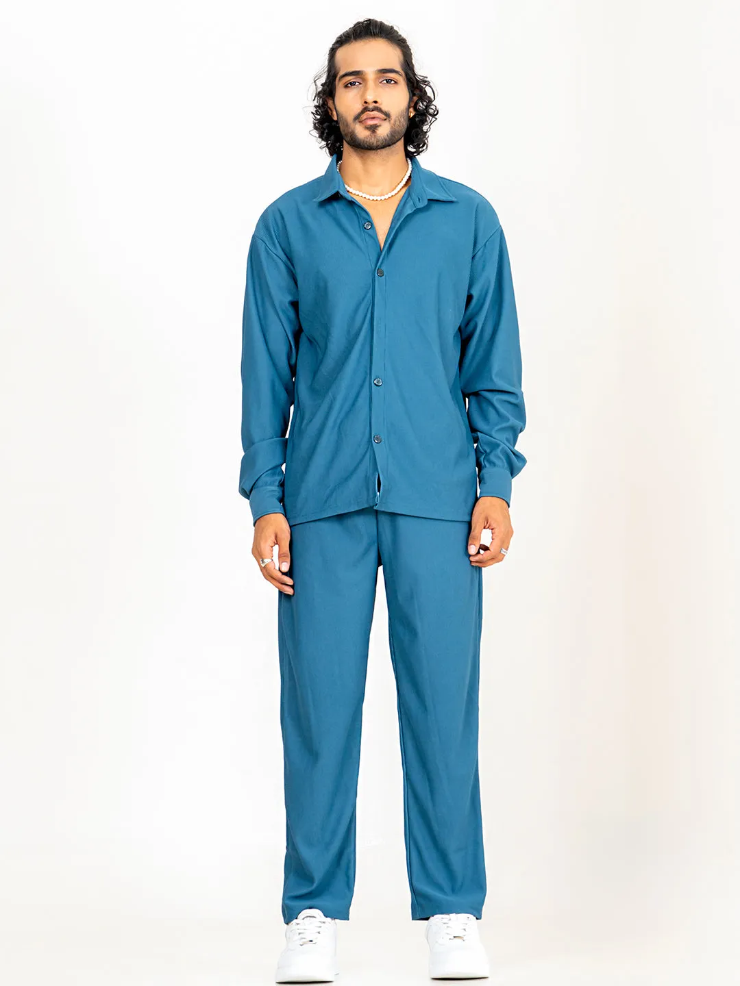 Teal Blue Cord Pant