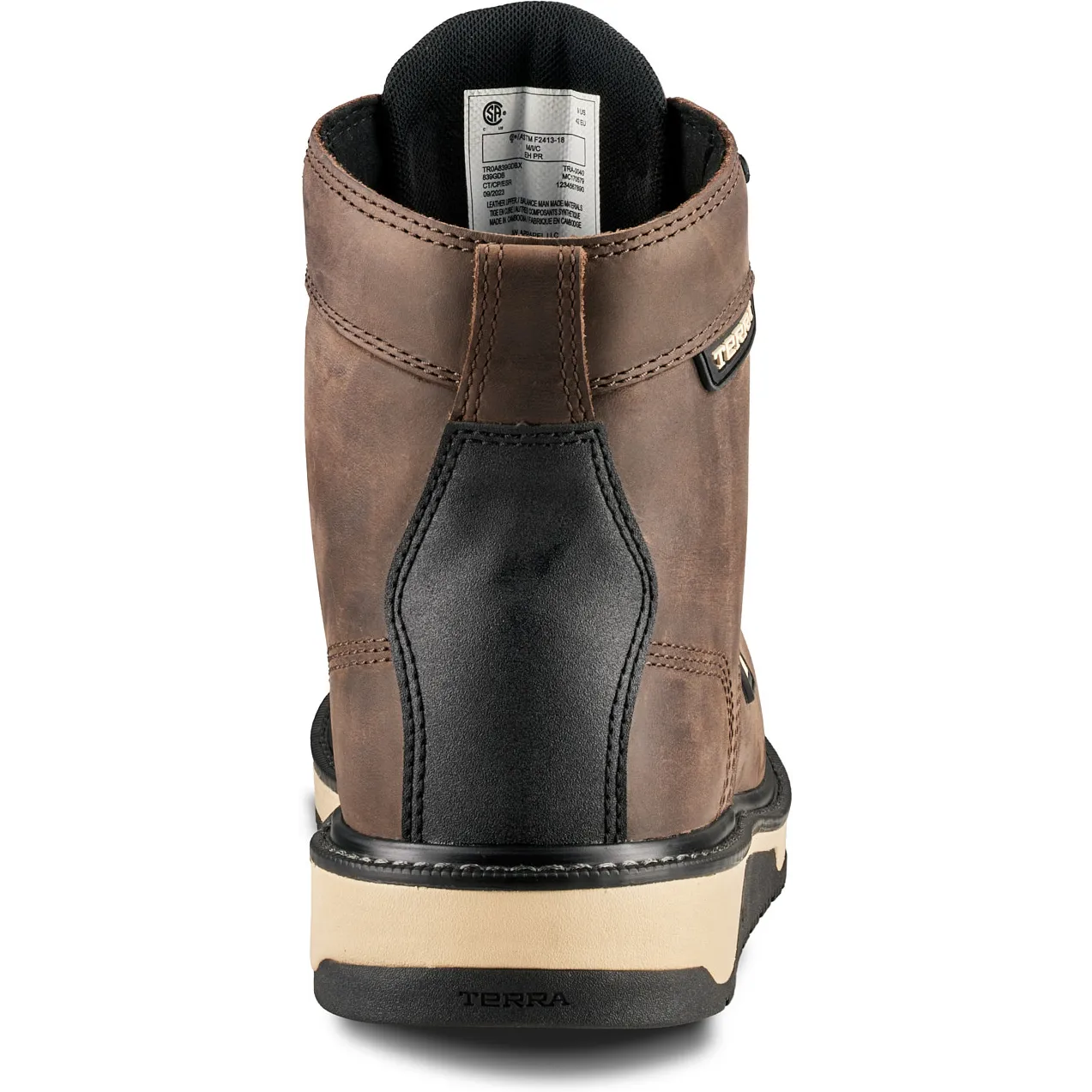 Terra Men's Ironstone 6" Comp Toe WP Safety Work Boot- Brown- 839GDB