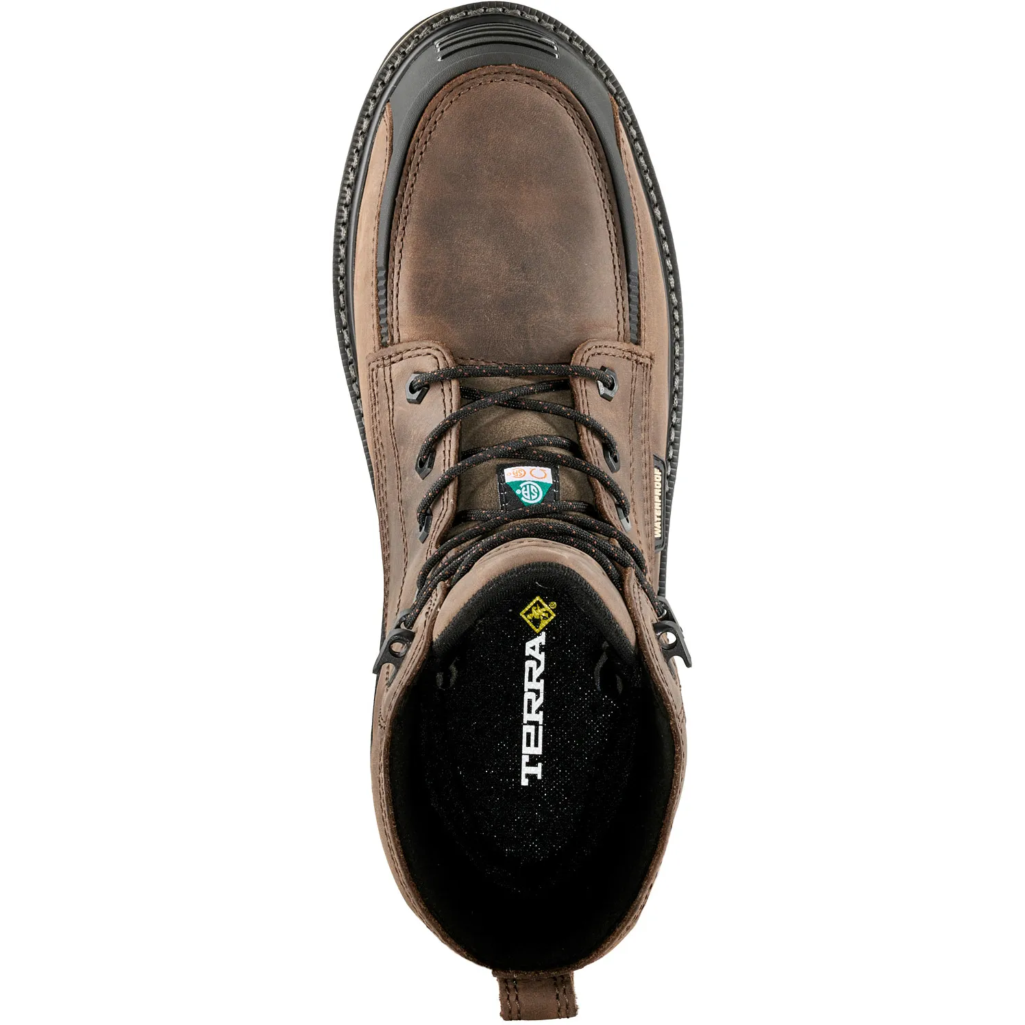 Terra Men's Ironstone 6" Comp Toe WP Safety Work Boot- Brown- 839GDB